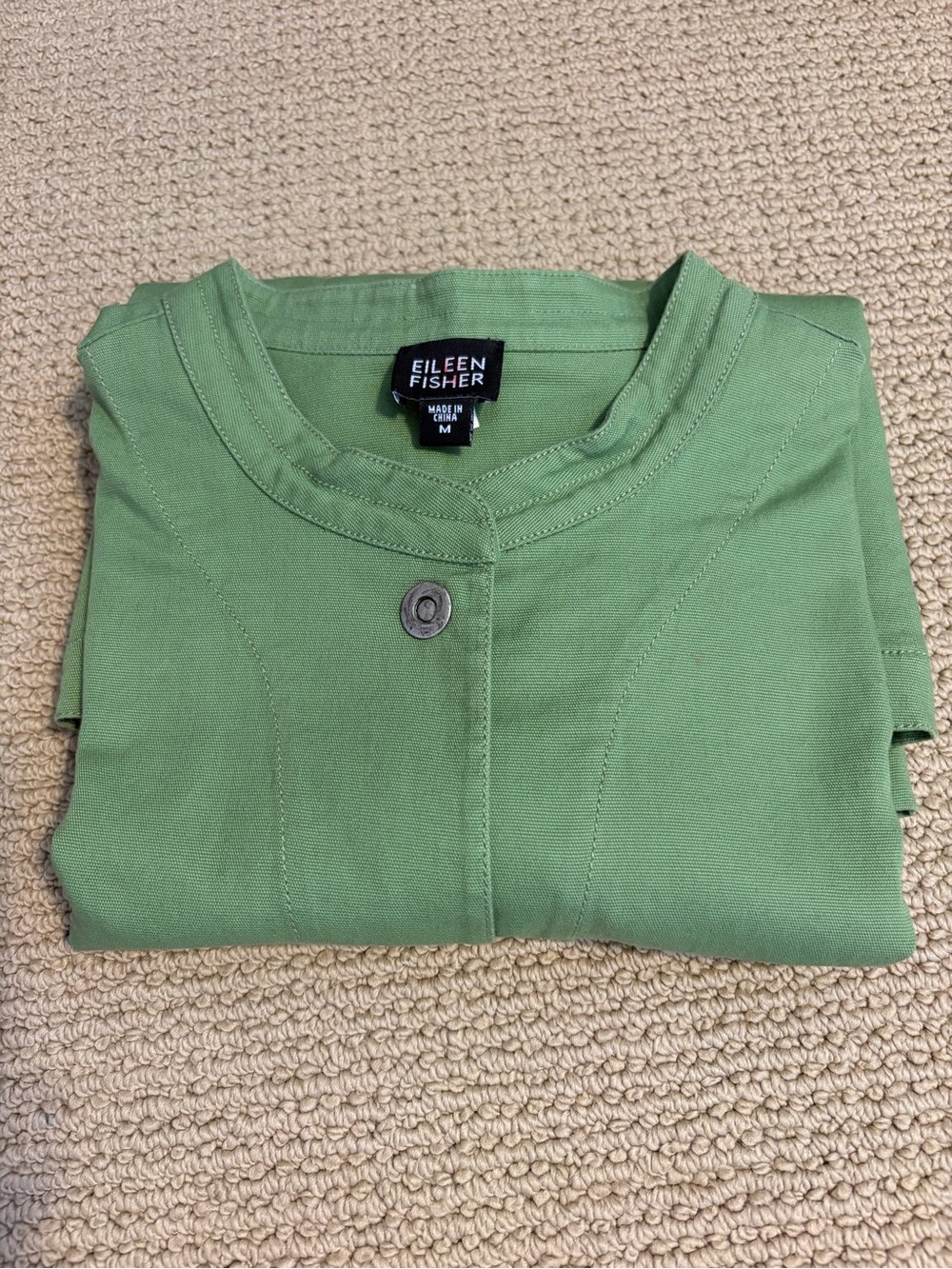 Eileen Fisher Light Spring Green Button-Front Top